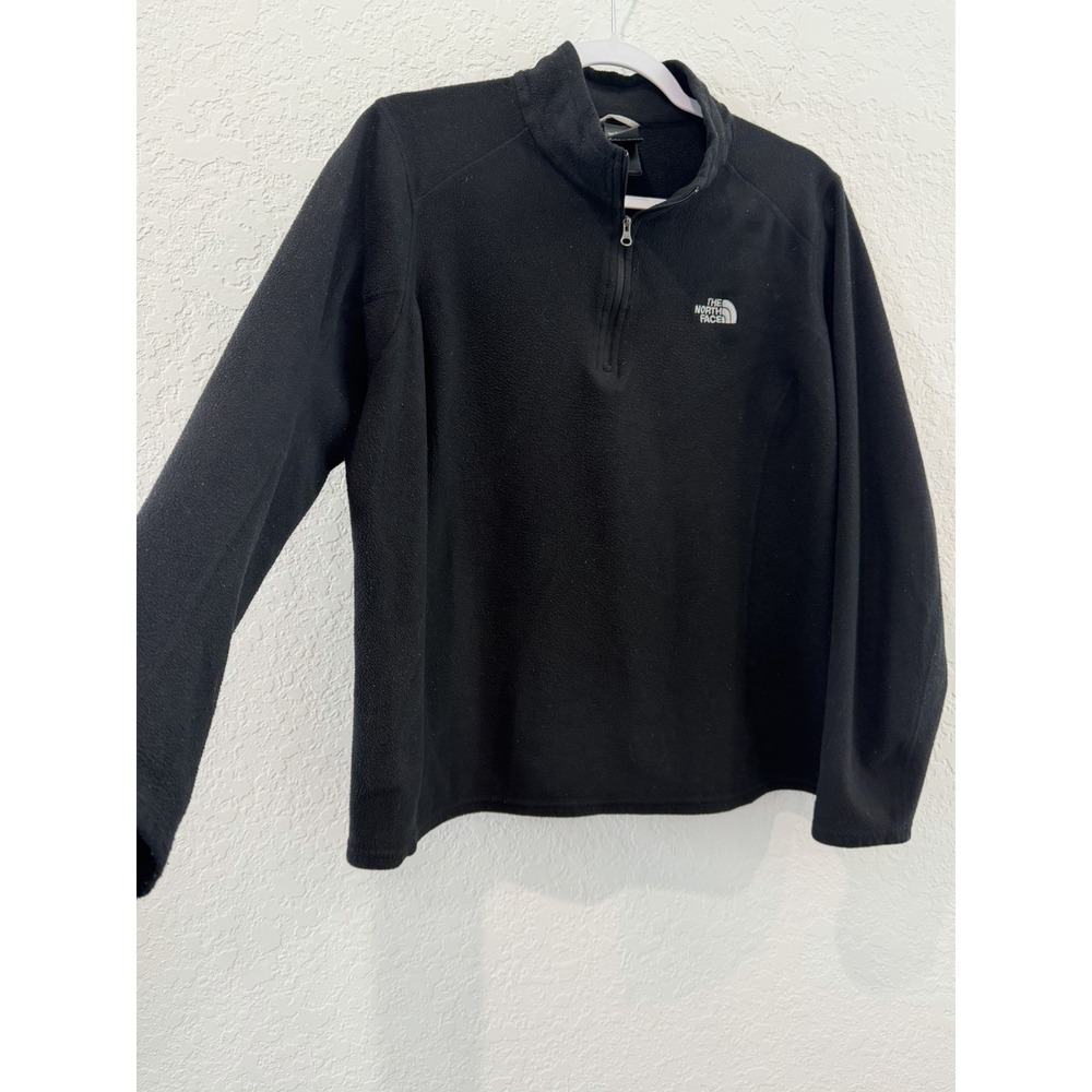 The North Face Women's Black Fleece 1/4 Zip Mock Neck Pullover Sweater XL